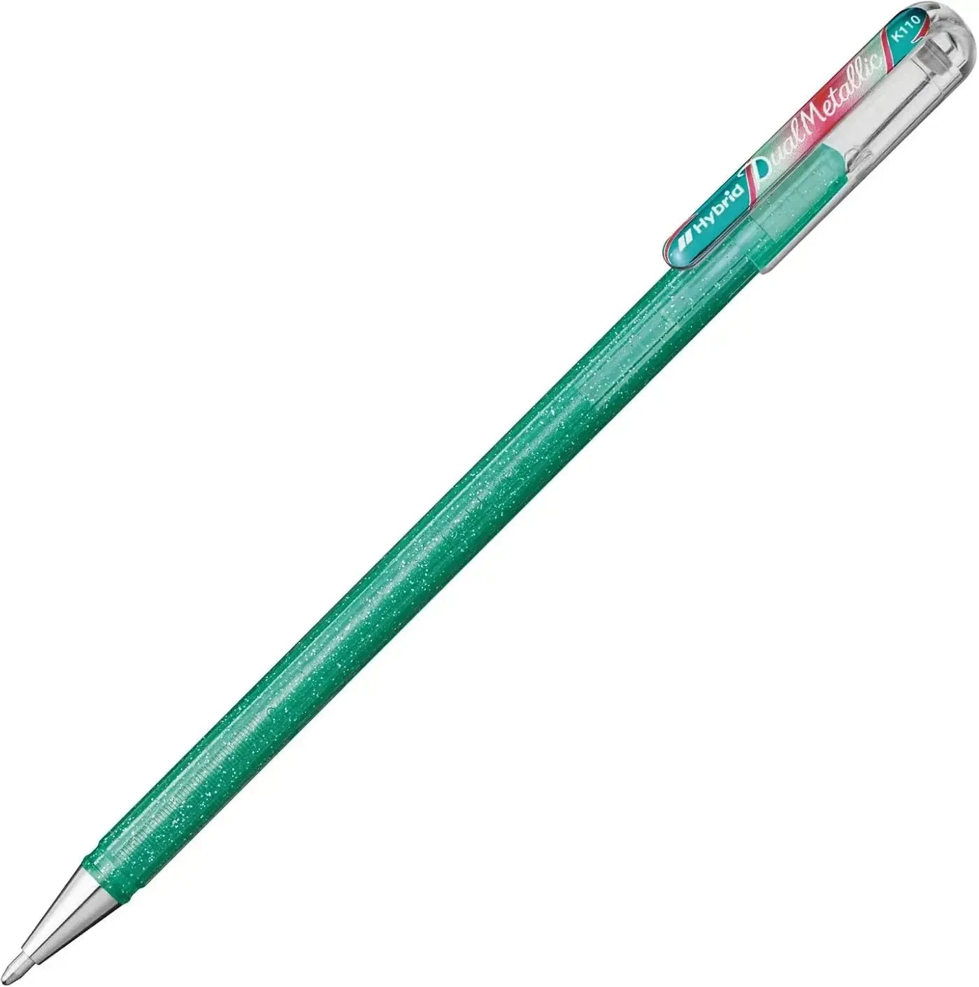 Pentel Dual Metallic Ballpoint Pen 1.0mm Tip, Turquoise Green & Metallic Red and Green Writing & Coloring Pentel 