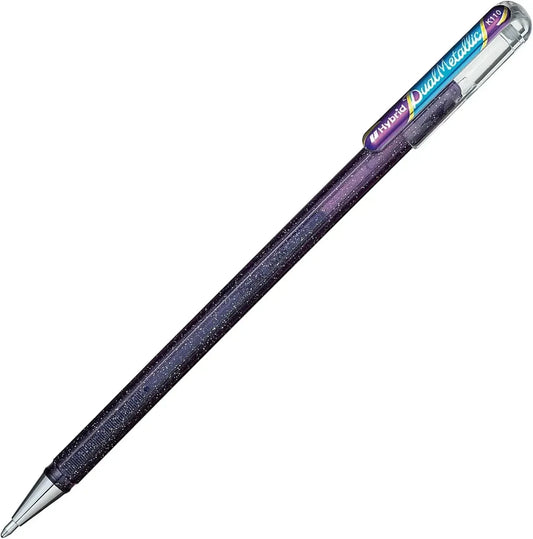 Pentel Dual Metallic Ballpoint Pen 1.0mm Tip, Violet & Metallic Blue Writing & Coloring Pentel 
