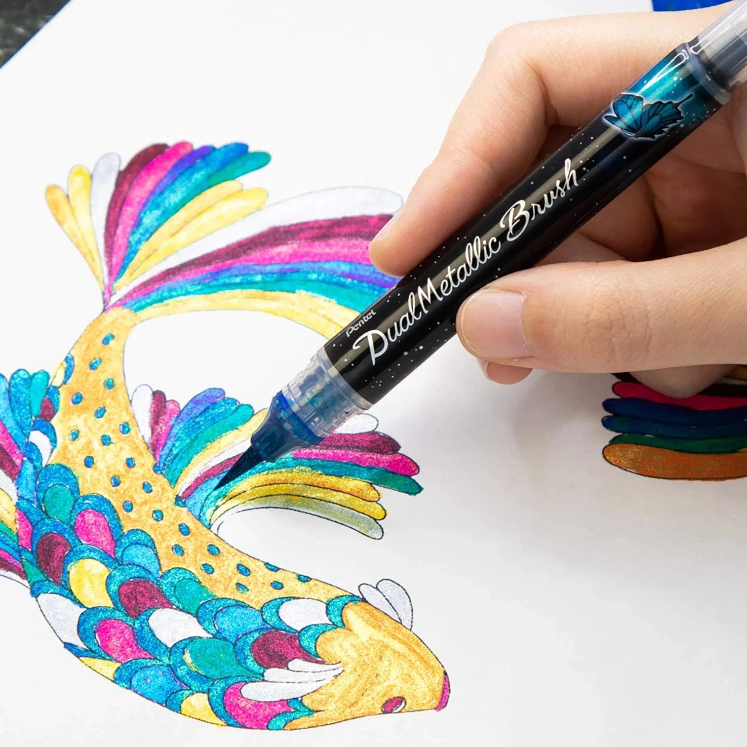 Pentel Dual Metallic Brush Pen Writing & Coloring Pentel 