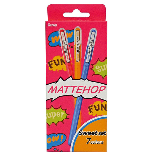 Pentel Mattehop Gel Pens 7 Sweet Color Set - 1.0mm Writing & Coloring Pentel 