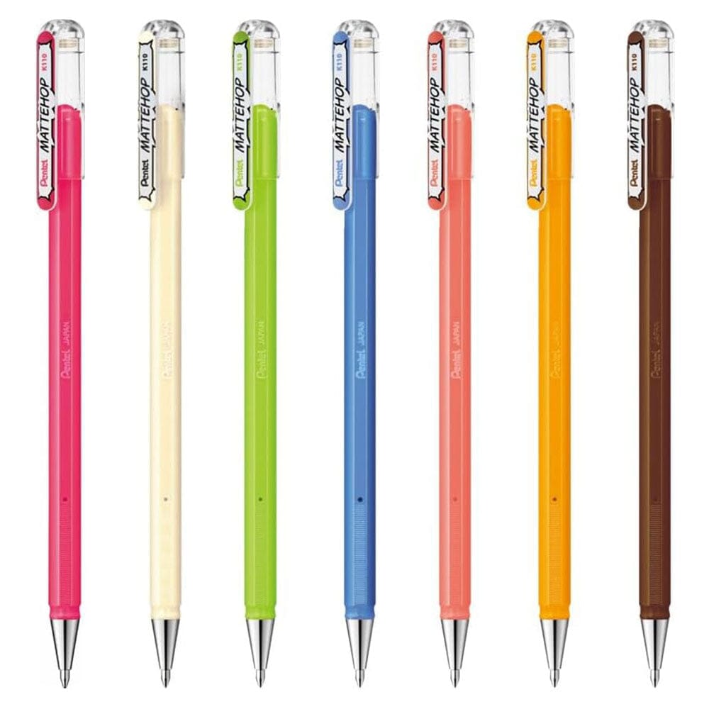 Pentel Mattehop Gel Pens 7 Sweet Color Set - 1.0mm Writing & Coloring Pentel 