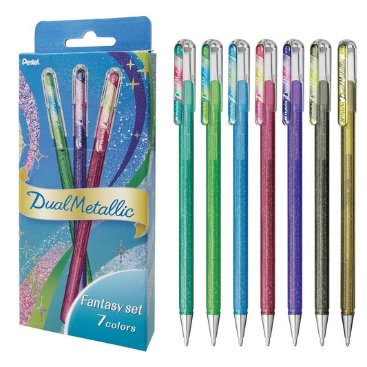 Pentel Mattehop Dual Metallic - Original Fantasy 7 Colors 1.0mm Writing & Coloring Pentel 