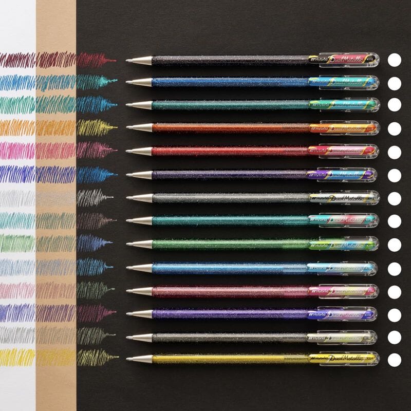 Pentel Mattehop Dual Metallic - Original Fantasy Set 14 Colors 1.0mm Writing & Coloring Pentel 