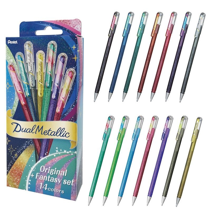 Pentel Mattehop Dual Metallic - Original Fantasy Set 14 Colors 1.0mm Writing & Coloring Pentel 
