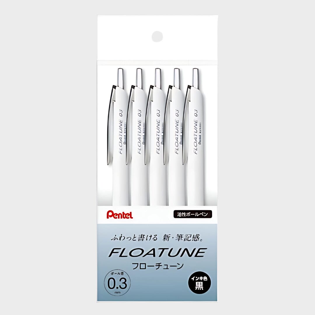 Pentel Floatune Ballpoint Pen 5pk Writing & Coloring Pentel 0.3mm 
