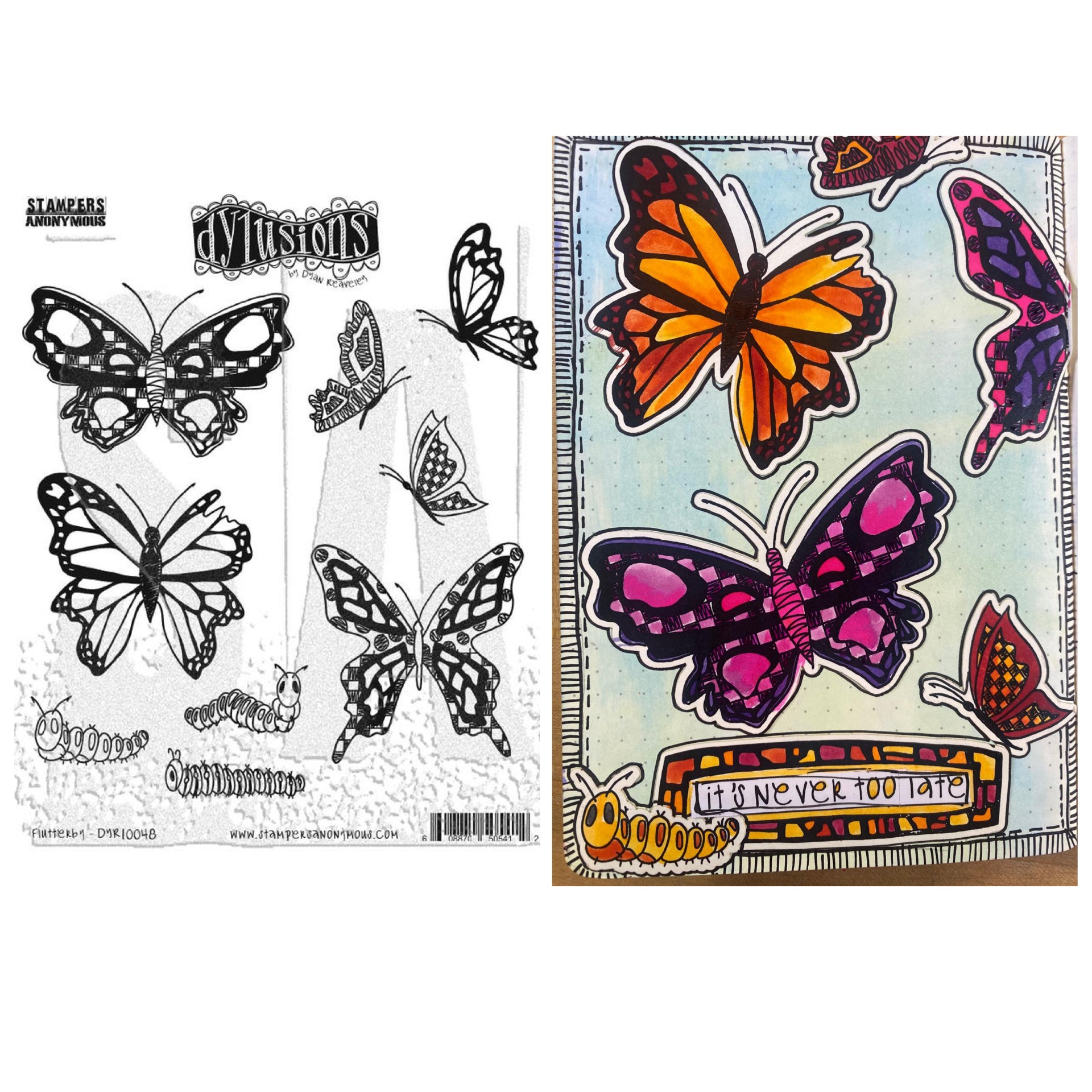 Dylusions Stampers Anonymous Cling Mount Stamp Flutterby