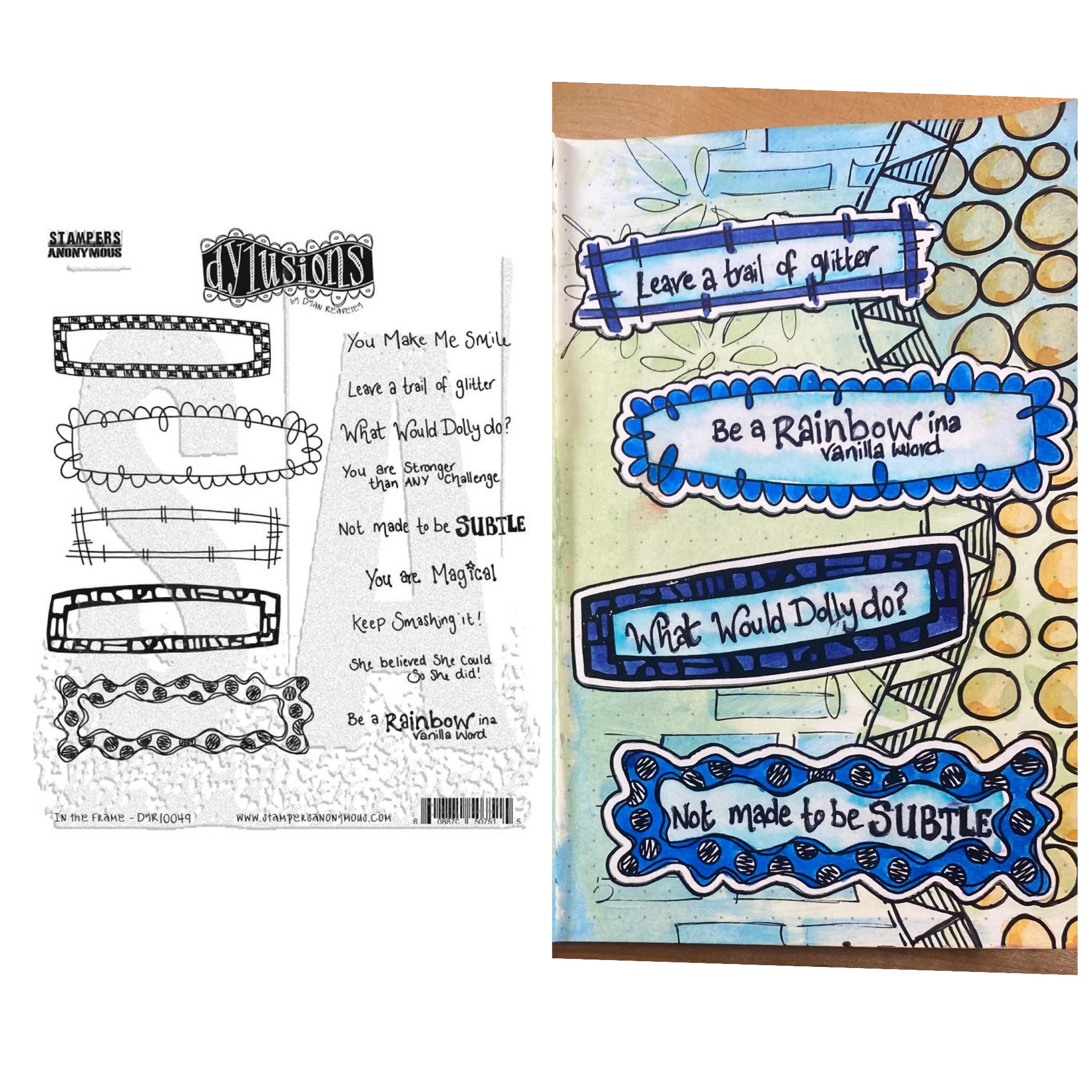 Dylusions Stampers Anonymous Cling Mount Stamp In the Frame