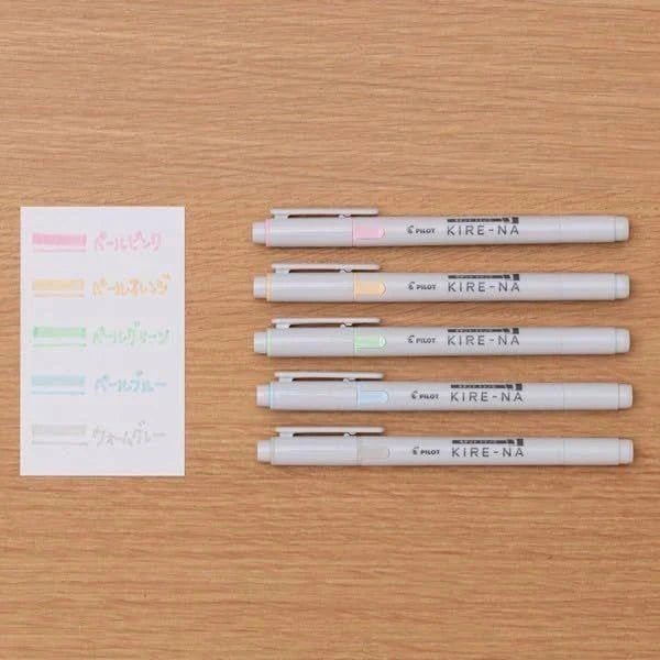Pilot Kire-Na Dual Tip Highlighter 5pk, Pale Colors Writing & Coloring Pilot 