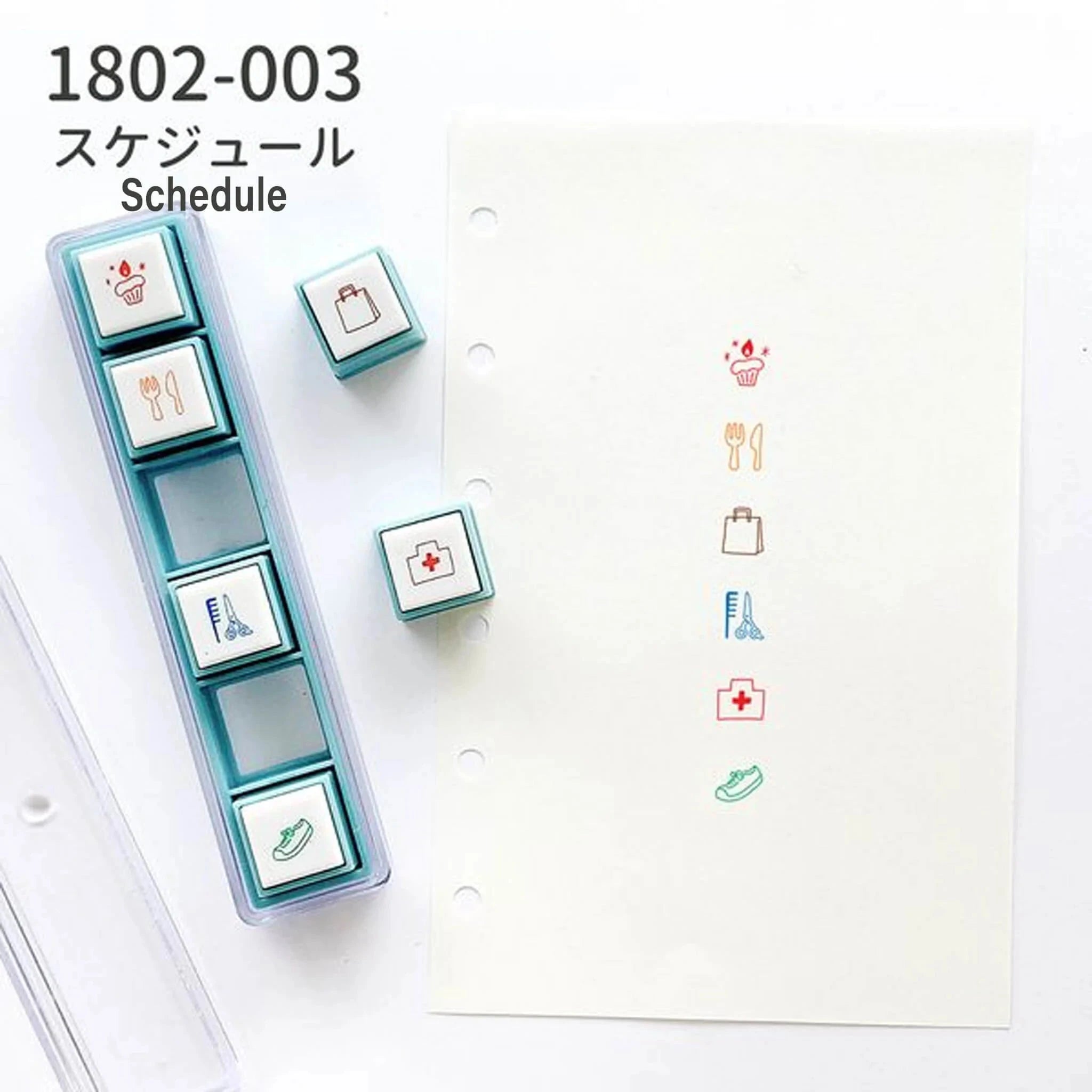 Kodomo no Kao Pochitto Pick! Push Button Stamp Set - Schedule Stamps Kodomo 