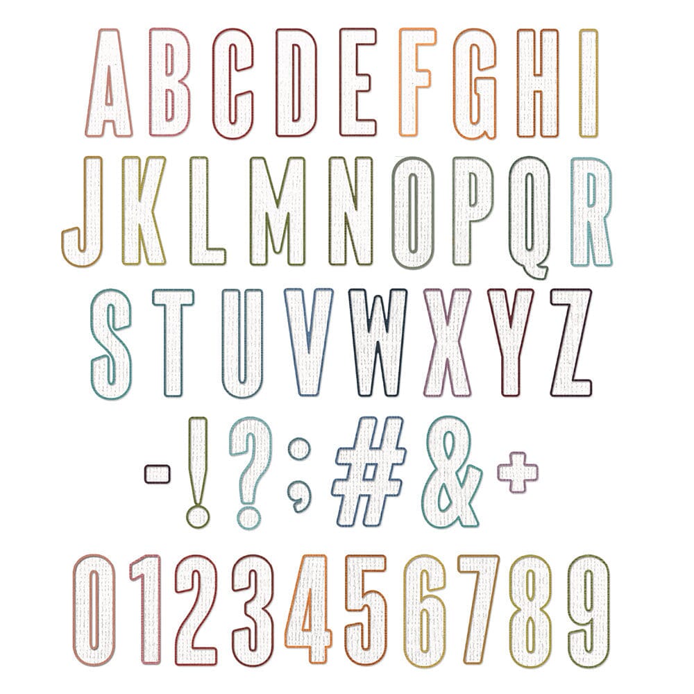 Tim Holtz® Alterations by Sizzix Thinlits™ Dies - Alphanumeric Bulletin, 43pk Cutting Dies Tim Holtz Other 