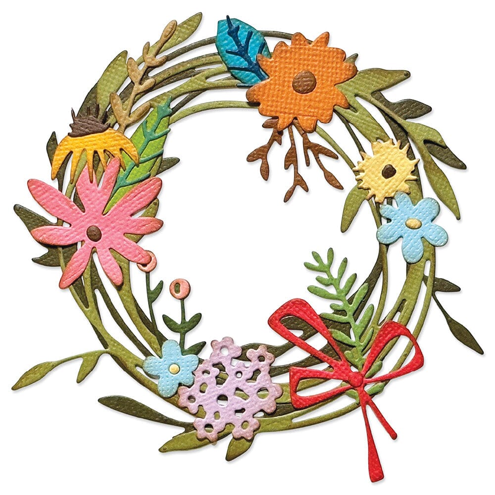 Tim Holtz Alterations by Sizzix Vault Funky Floral Wreath Die Set 14pk Cutting Dies Tim Holtz Other 