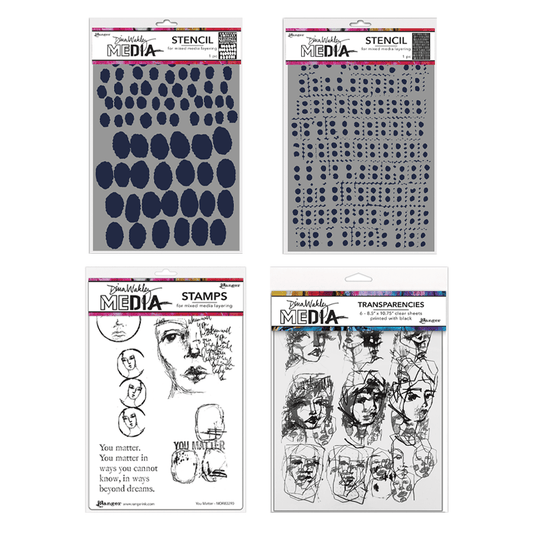 Dina Wakley Media Stamp, Stencil & Transparency Bundle Bundles Dina Wakley Media 