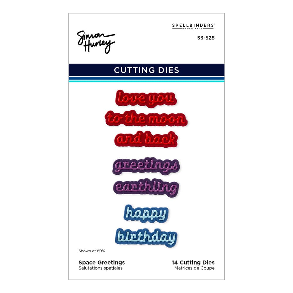 Simon Hurley create. Spellbinders Space Greetings Etched Dies Cutting Dies Simon Hurley 