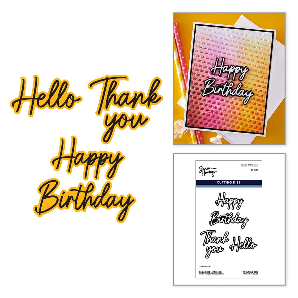 Simon Hurley create. Spellbinders Big & Bold Sentiments