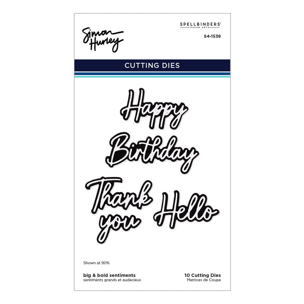 Simon Hurley create. Spellbinders Big & Bold Sentiments