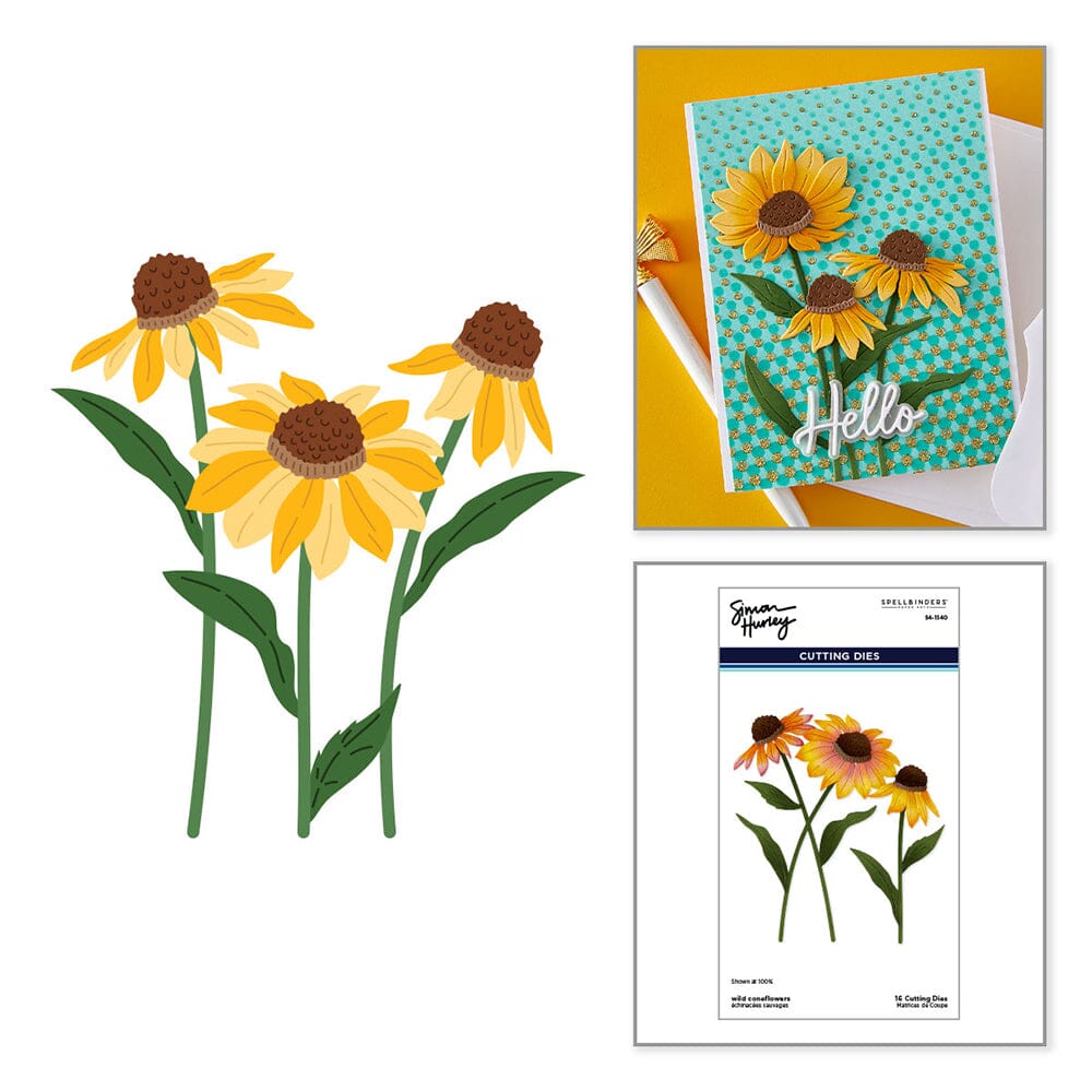 Simon Hurley create. Spellbinders Wild Coneflowers Etched Dies Cutting Dies Simon Hurley 