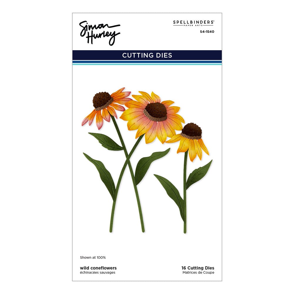 Simon Hurley create. Spellbinders Wild Coneflowers Etched Dies Cutting Dies Simon Hurley 