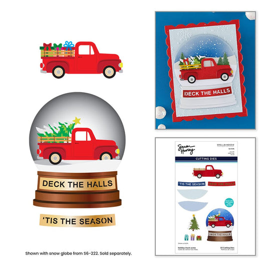 Simon Hurley create. Spellbinders Holiday Truck Scene Etched Dies Cutting Dies Simon Hurley 