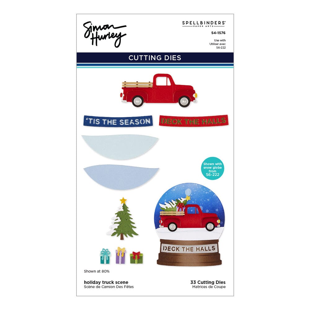 Simon Hurley create. Spellbinders Holiday Truck Scene Etched Dies Cutting Dies Simon Hurley 