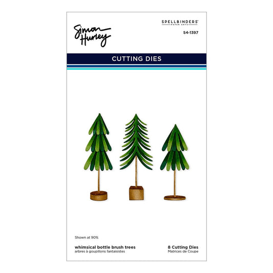 Simon Hurley Spellbinders Whimsical Bottle Brush Trees Etched Dies Cutting Dies Simon Hurley 