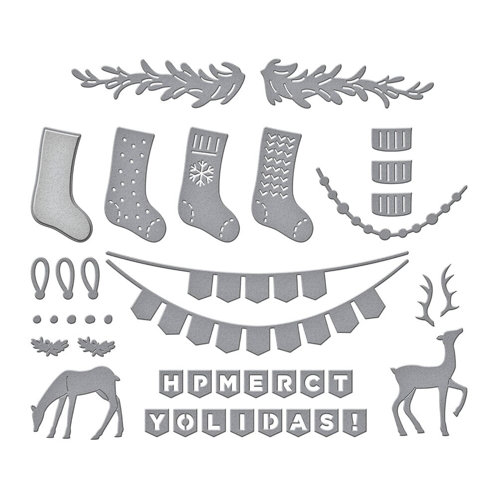 Simon Hurley Spellbinders Mantle Village and Decorations Etched Dies Bundle Cutting Dies Simon Hurley 