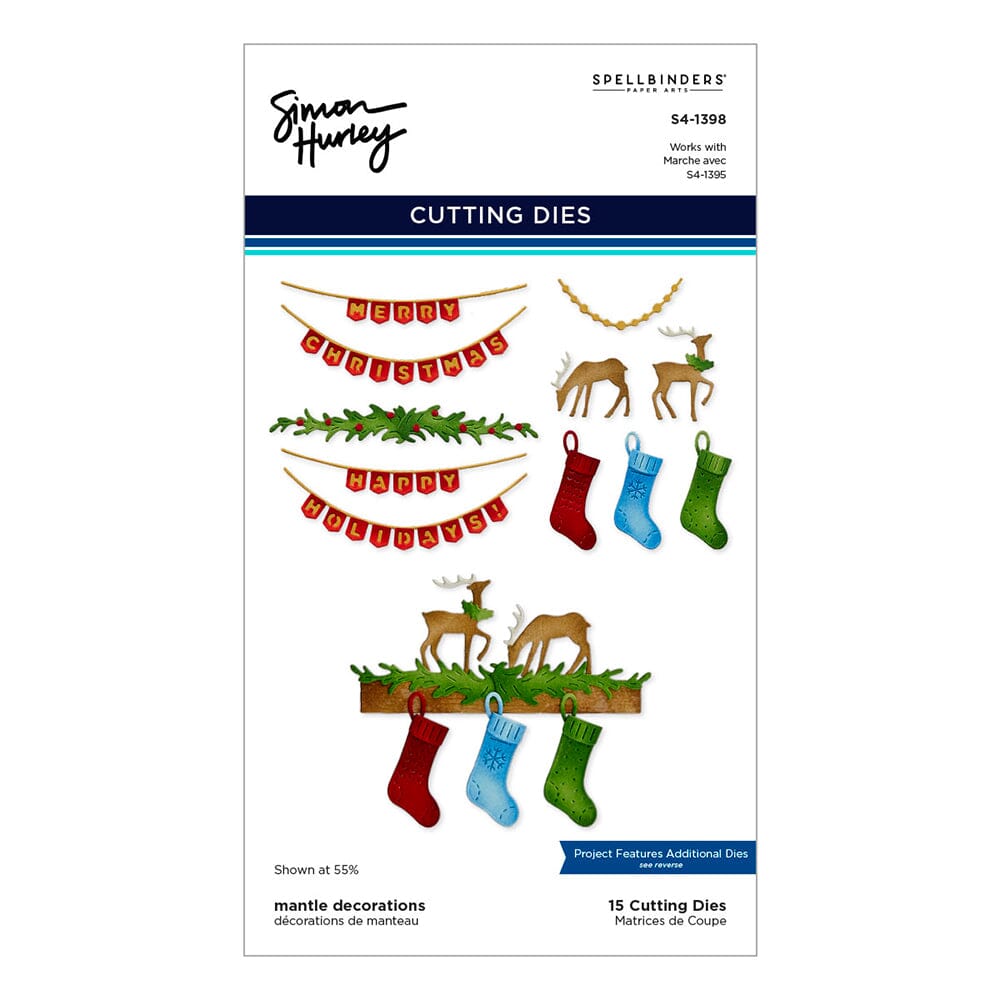 Simon Hurley Spellbinders Mantle Decorations Etched Dies Cutting Dies Simon Hurley 