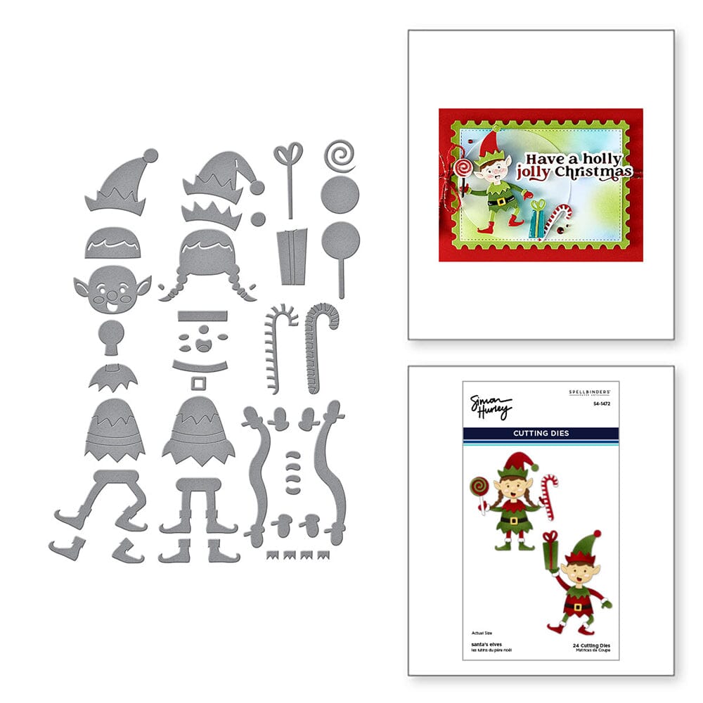 Simon Hurley create. Spellbinders Santa's Elves Etched Dies Cutting Dies Simon Hurley 