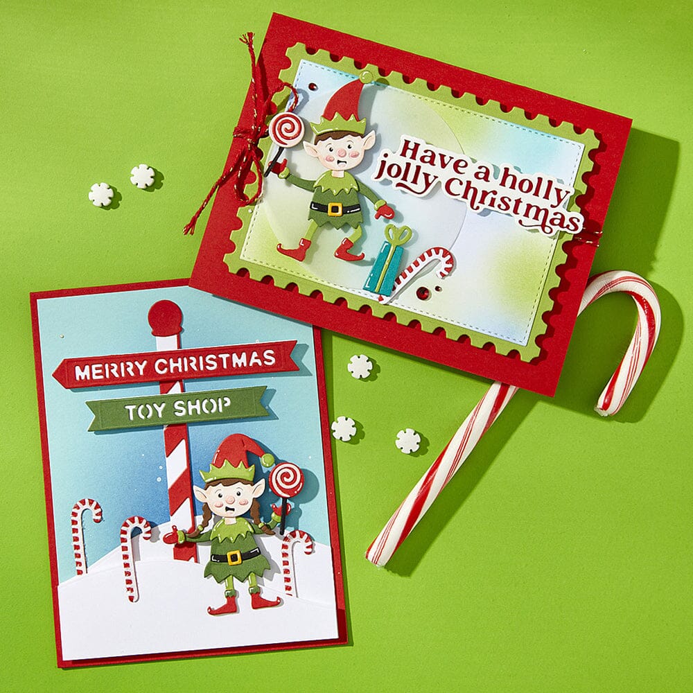 Simon Hurley create. Spellbinders Santa's Elves Etched Dies Cutting Dies Simon Hurley 
