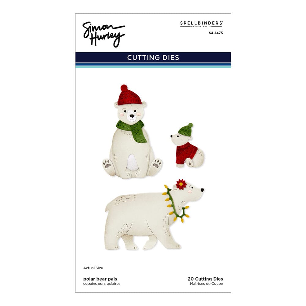 Simon Hurley create. Spellbinders Polar Bear Pals Etched Dies Cutting Dies Simon Hurley 