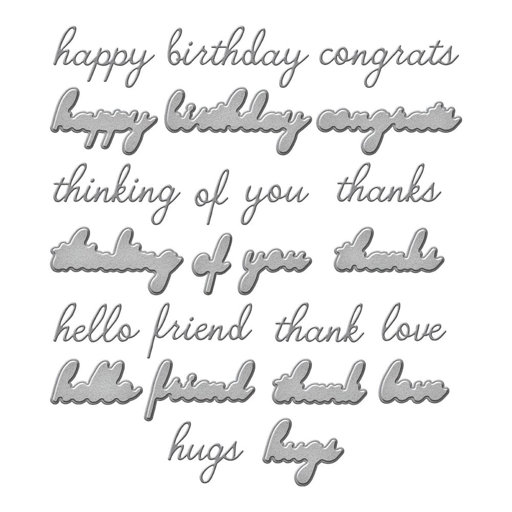 Simon Hurley create. Spellbinders Handwritten Sentiments Etched Dies Cutting Dies Simon Hurley 