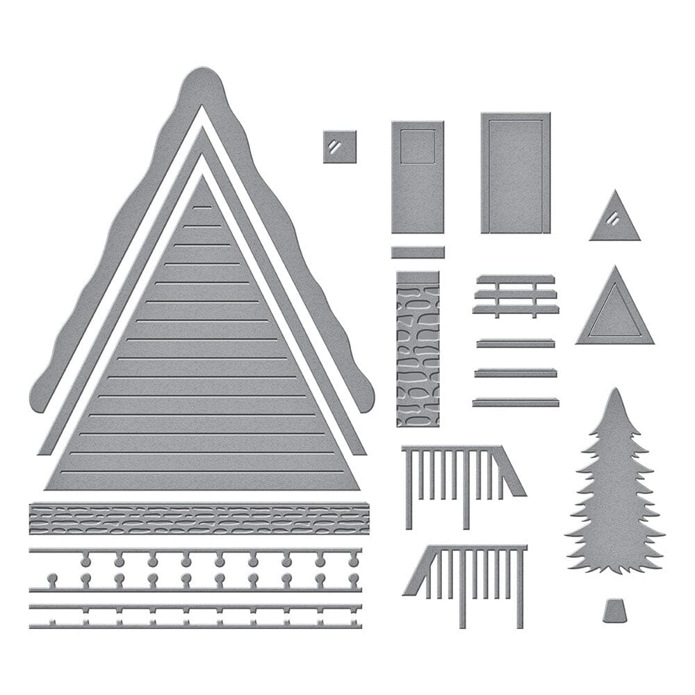 Simon Hurley create. Spellbinders Ski Lodge Etched Dies Cutting Dies Simon Hurley 