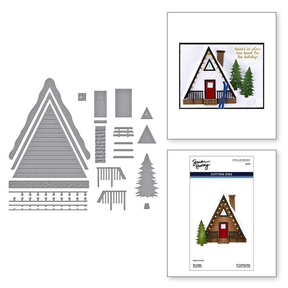 Simon Hurley create. Spellbinders Ski Lodge Etched Dies Cutting Dies Simon Hurley 