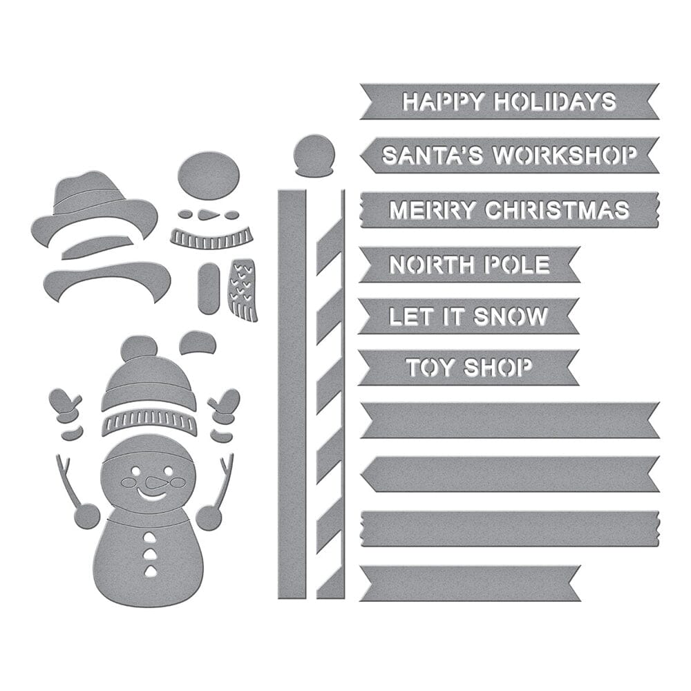 Simon Hurley create. Spellbinders North Pole Sentiments Etched Dies Cutting Dies Simon Hurley 