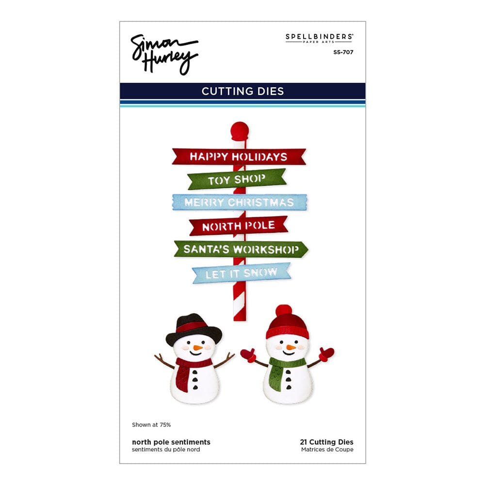 Simon Hurley create. Spellbinders North Pole Sentiments Etched Dies Cutting Dies Simon Hurley 