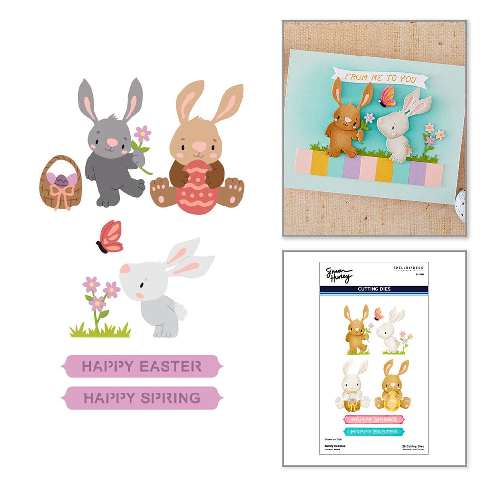 Simon Hurley create. Spellbinders Bunny Buddies Etched Dies Cutting Dies Simon Hurley 