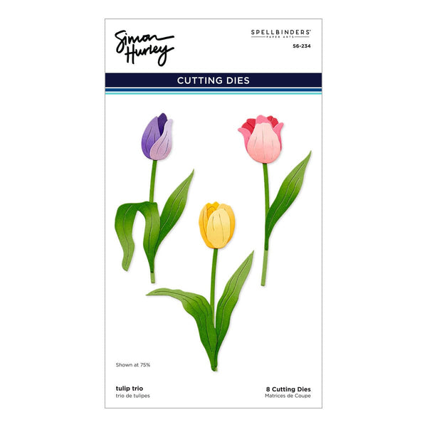 Simon Hurley create. Spellbinders Tulip Trio Etched Dies