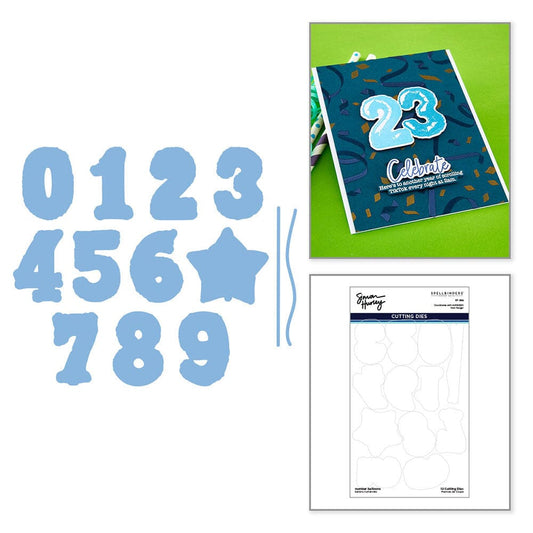 Simon Hurley create. Spellbinders Number Balloons Etched Dies Cutting Dies Simon Hurley 