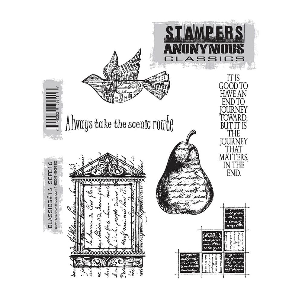 Tim Holtz Stampers Anonymous Cling Mount Stamp Classics #6 Stampers Anonymous Tim Holtz Other 