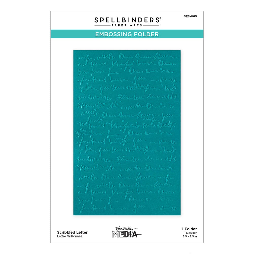 Dina Wakley MEdia Spellbinders Scribbled Letter Embossing Folder Dies Dina Wakley Media 