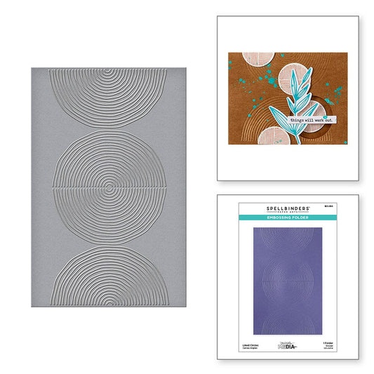 Dina Wakley MEdia Spellbinders Lined Circles BetterPress 2D Embossing Folder Dies Dina Wakley Media 