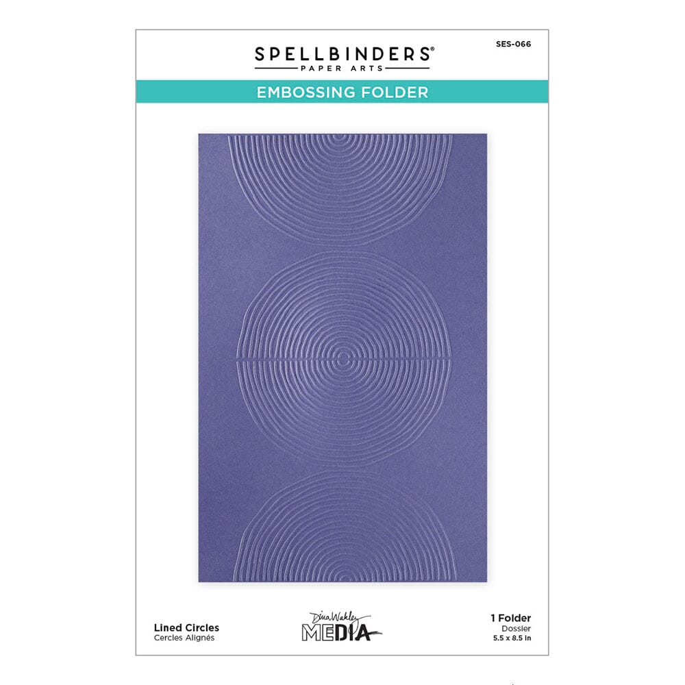 Dina Wakley MEdia Spellbinders Lined Circles BetterPress 2D Embossing Folder Dies Dina Wakley Media 