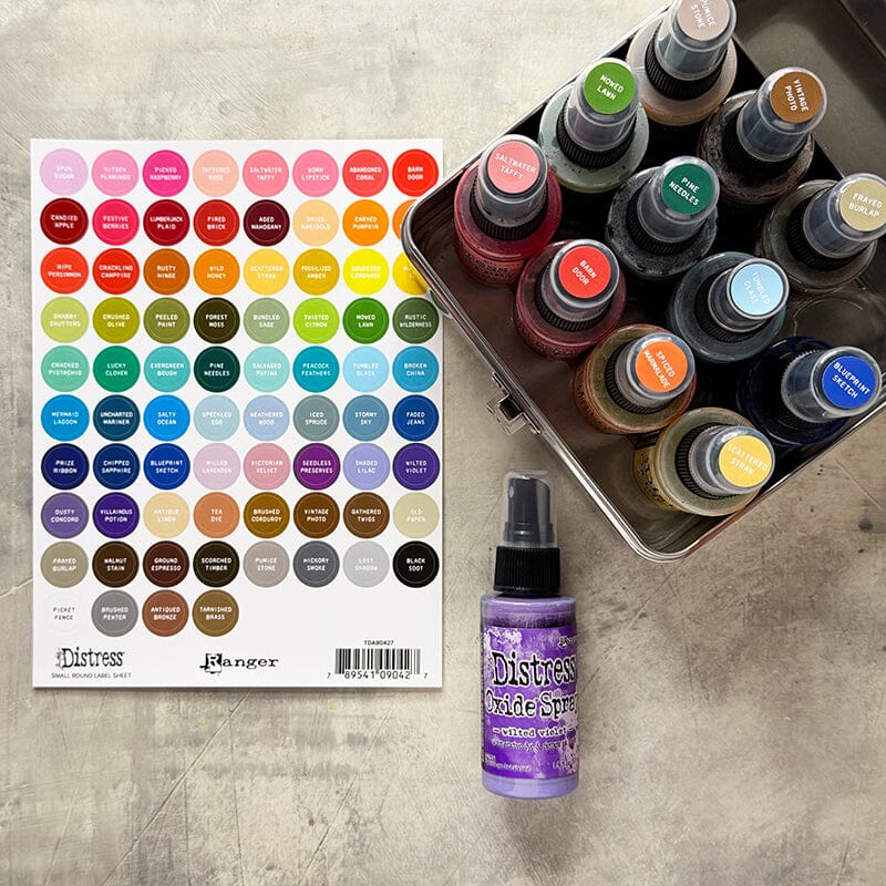 Tim Holtz Distress® Small Round Label Sheet - White Printing Surfaces Distress 