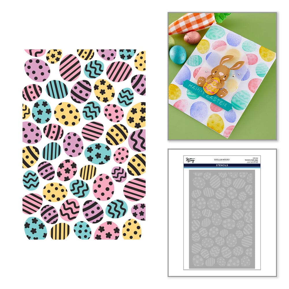 Simon Hurley create. Spellbinders Ornate Eggs Layering Stencil Stencil Simon Hurley 