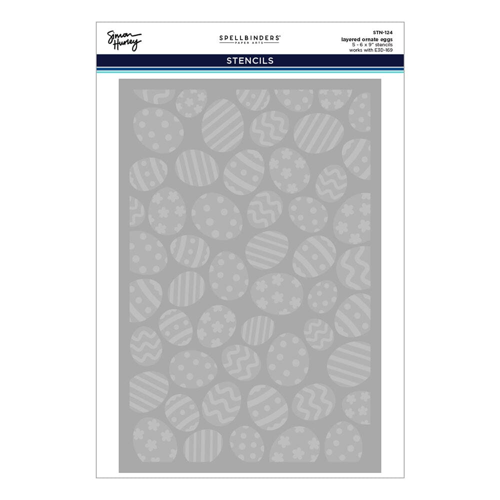 Simon Hurley create. Spellbinders Ornate Eggs Layering Stencil Stencil Simon Hurley 
