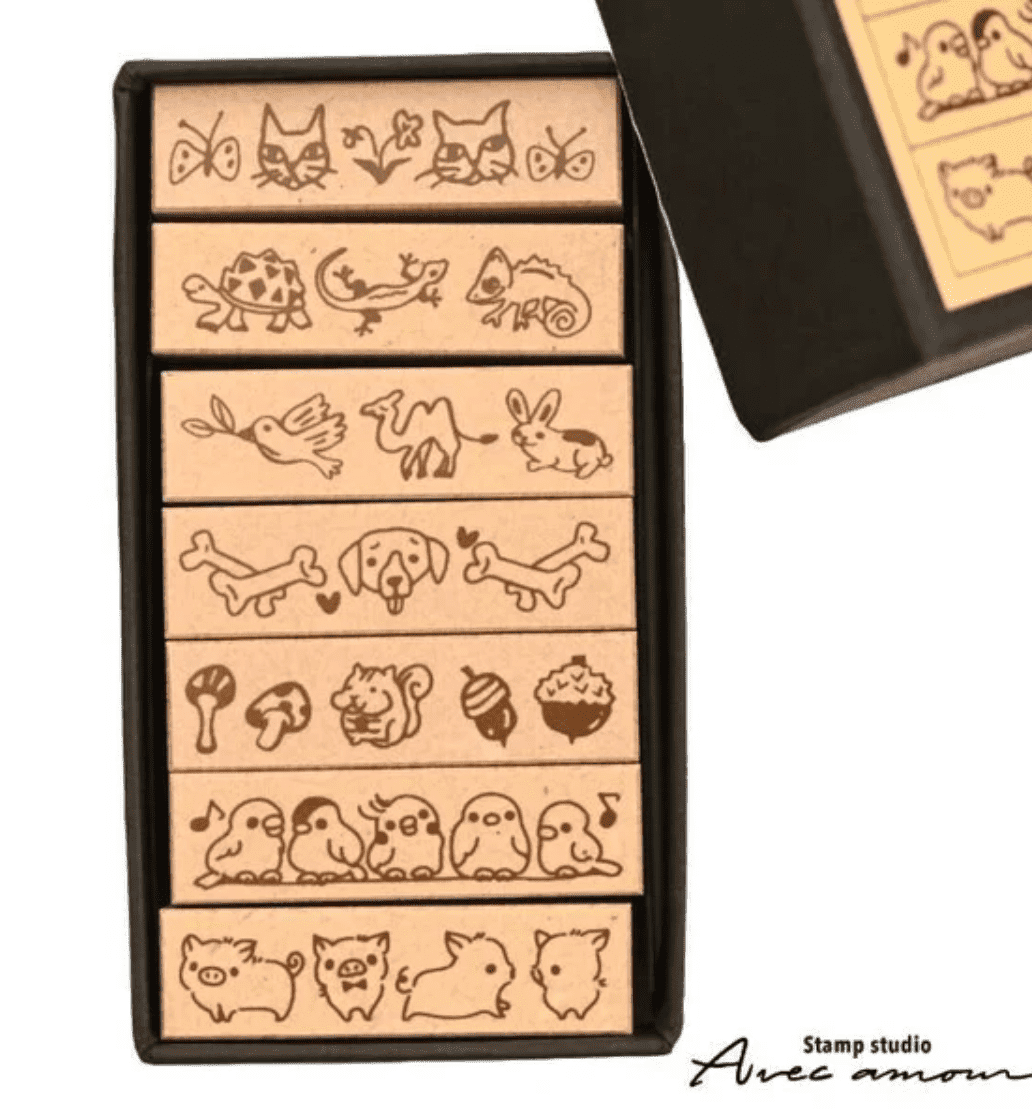Sanby Avec Amour Border Stamp Set - Animals Stamps Sanby 