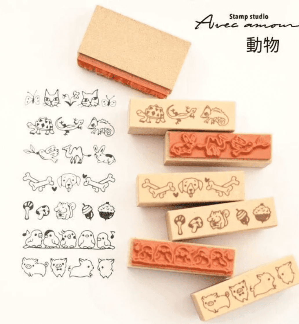 Sanby Avec Amour Border Stamp Set - Animals Stamps Sanby 