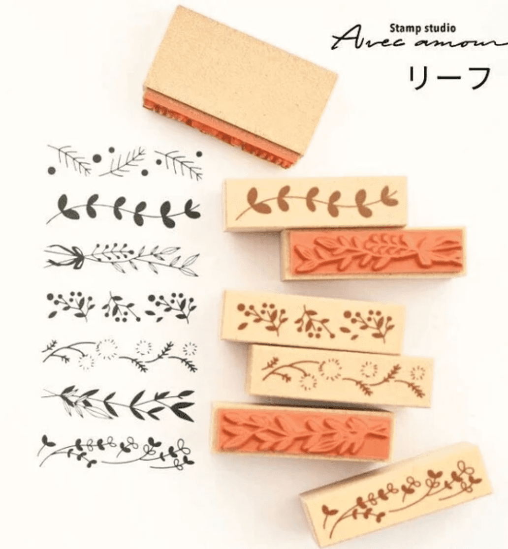 Sanby Avec Amour Border Stamp Set - Leaf Stamps Sanby 