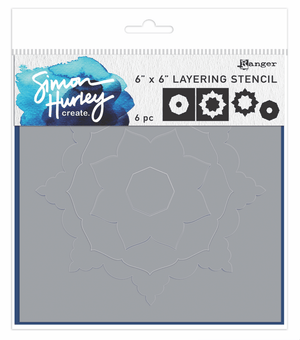 Ranger Simon Hurley Create. Stencils 6x6 Inch Geo Leaves (HUS91684) | De Egel - Hobbywinkel