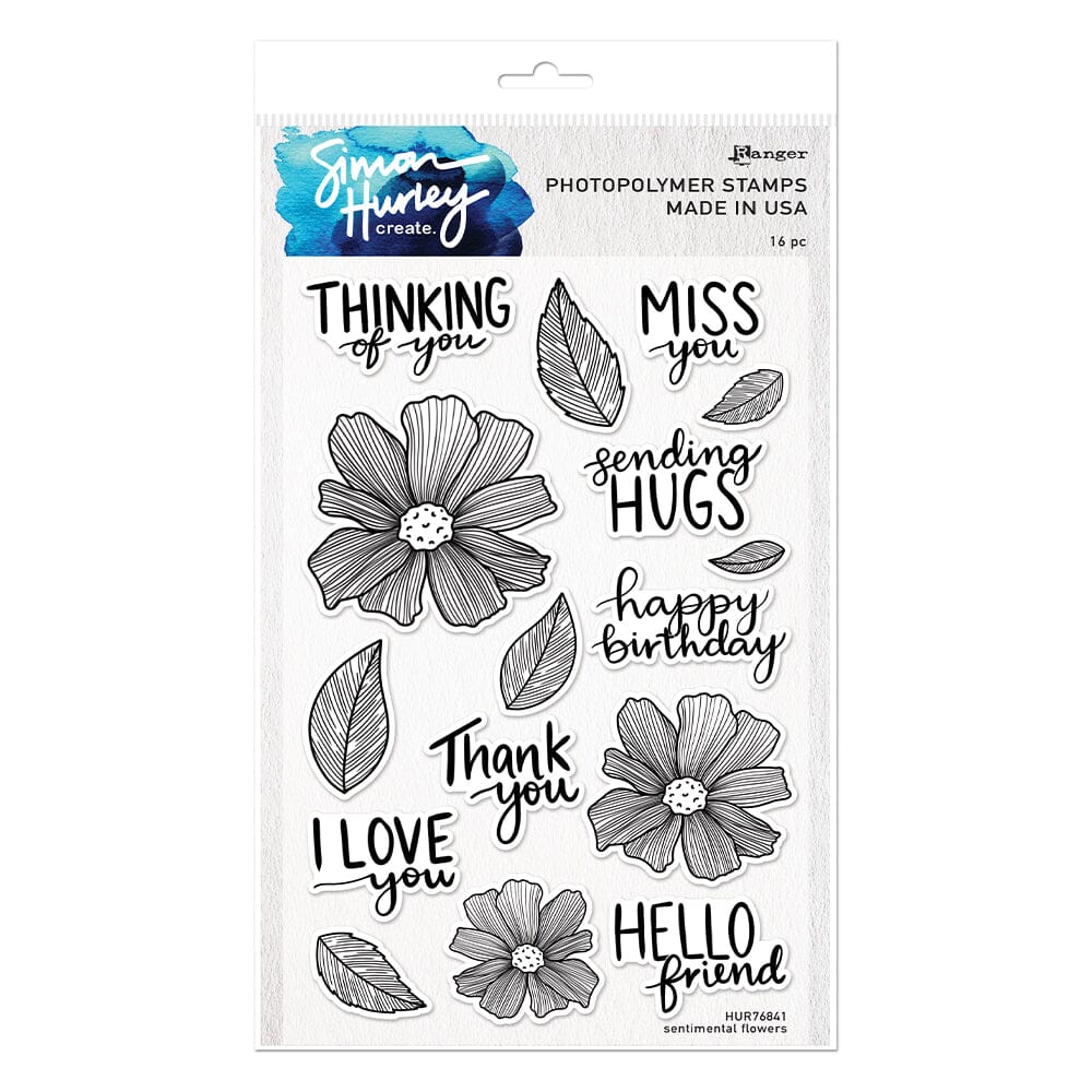 Simon Hurley create. Photopolymer Stamp Sentimental Flowers Stamps Simon Hurley Stamp 