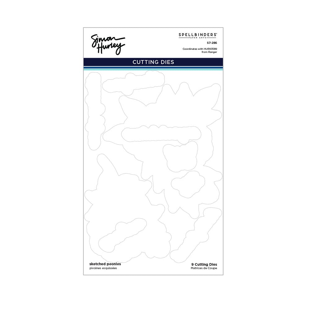 Simon Hurley create. Spellbinders Sketched Peonies Etched Dies Cutting Dies Simon Hurley 